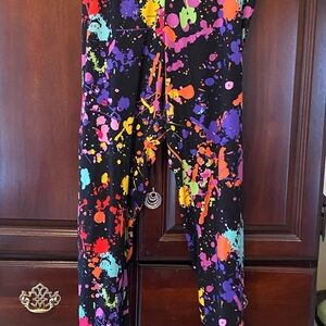 Colorful Splatter Print Leggings